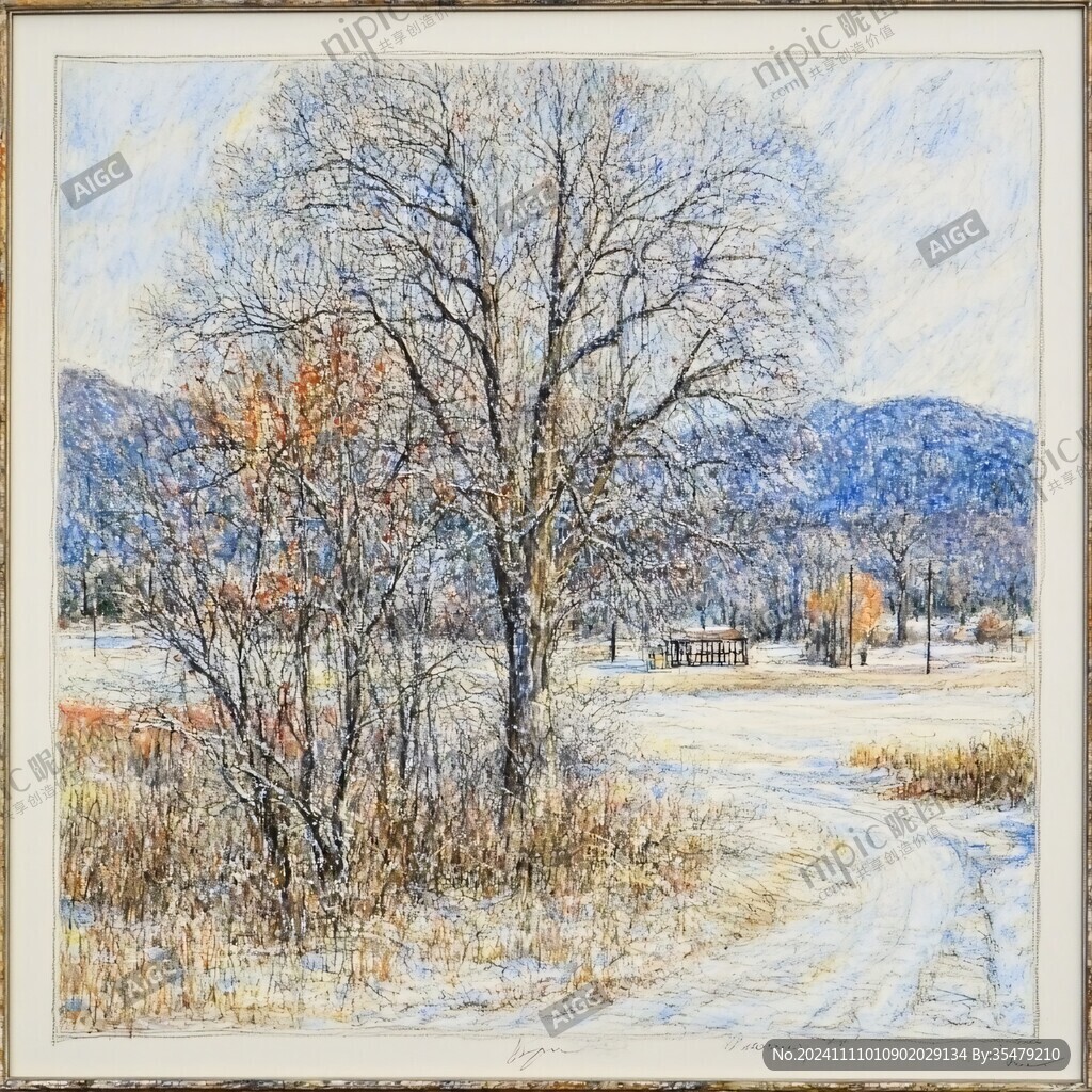 雪景油画