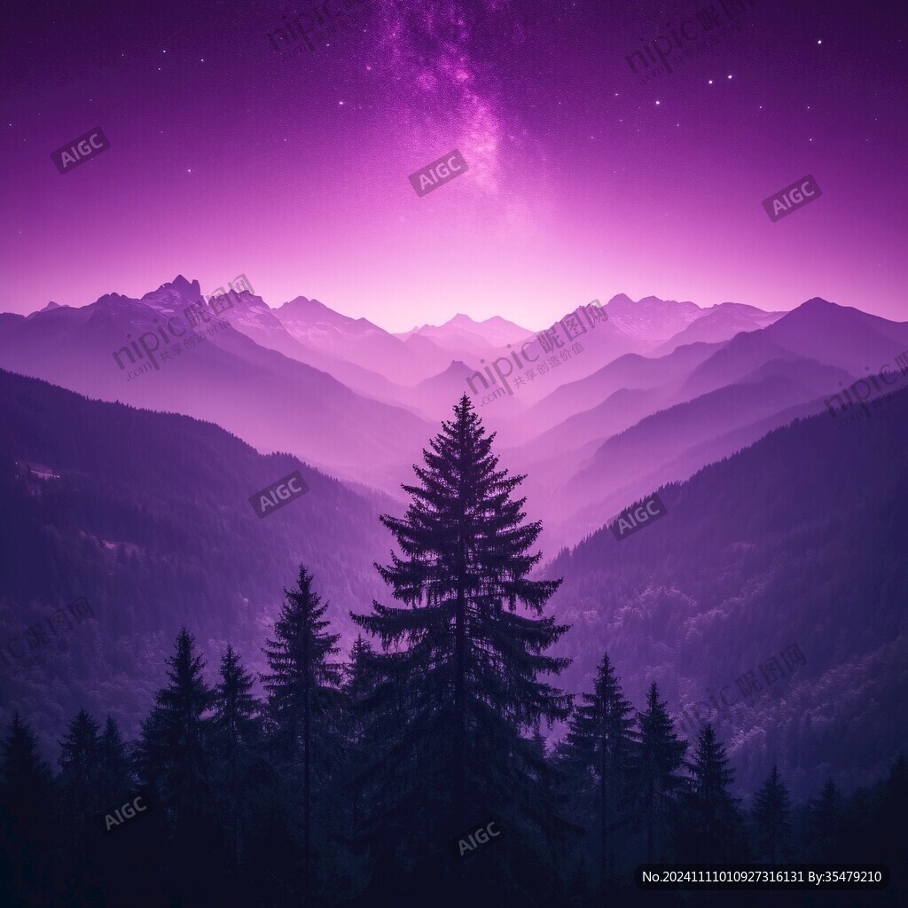 紫红色星空