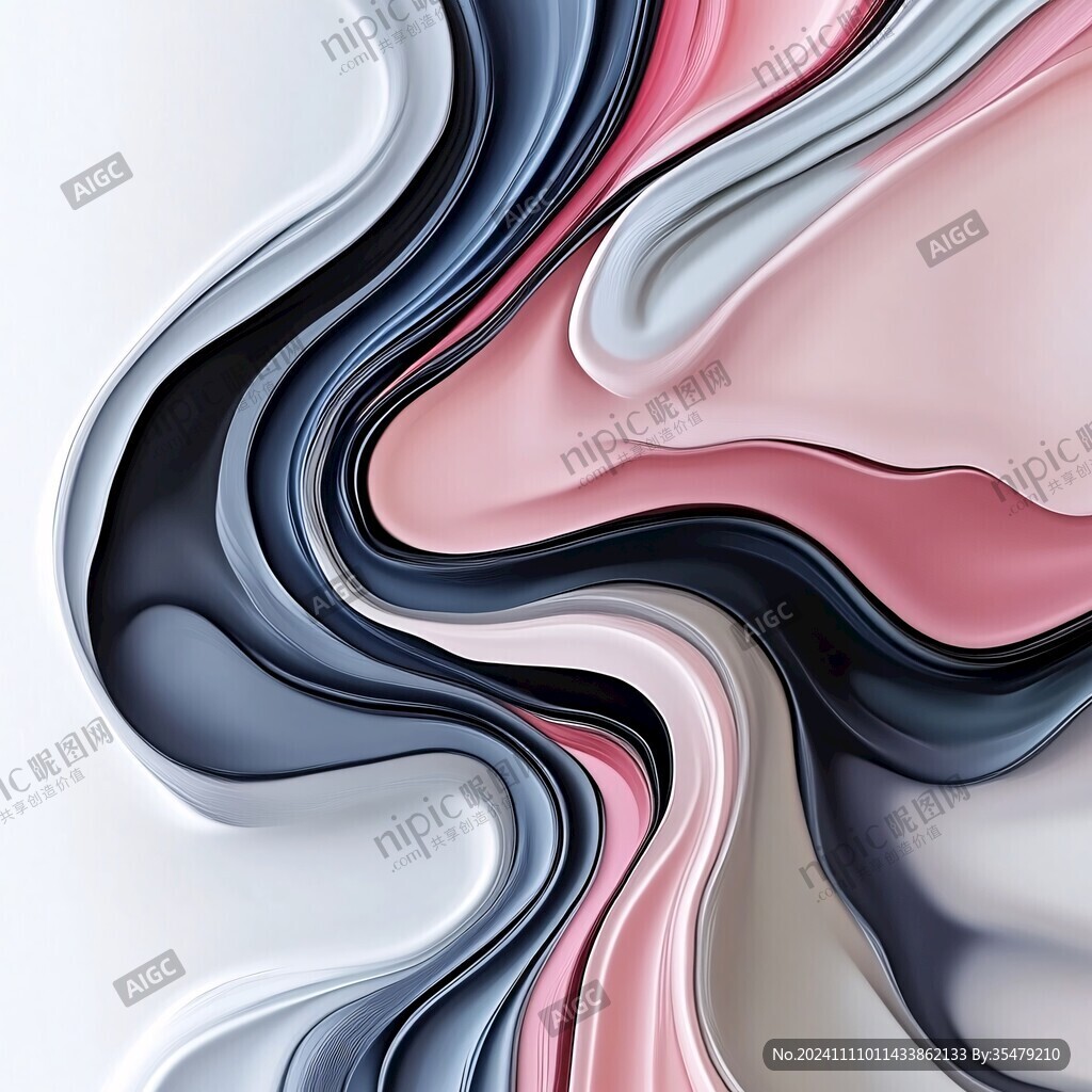 渐变抽象流体装饰画