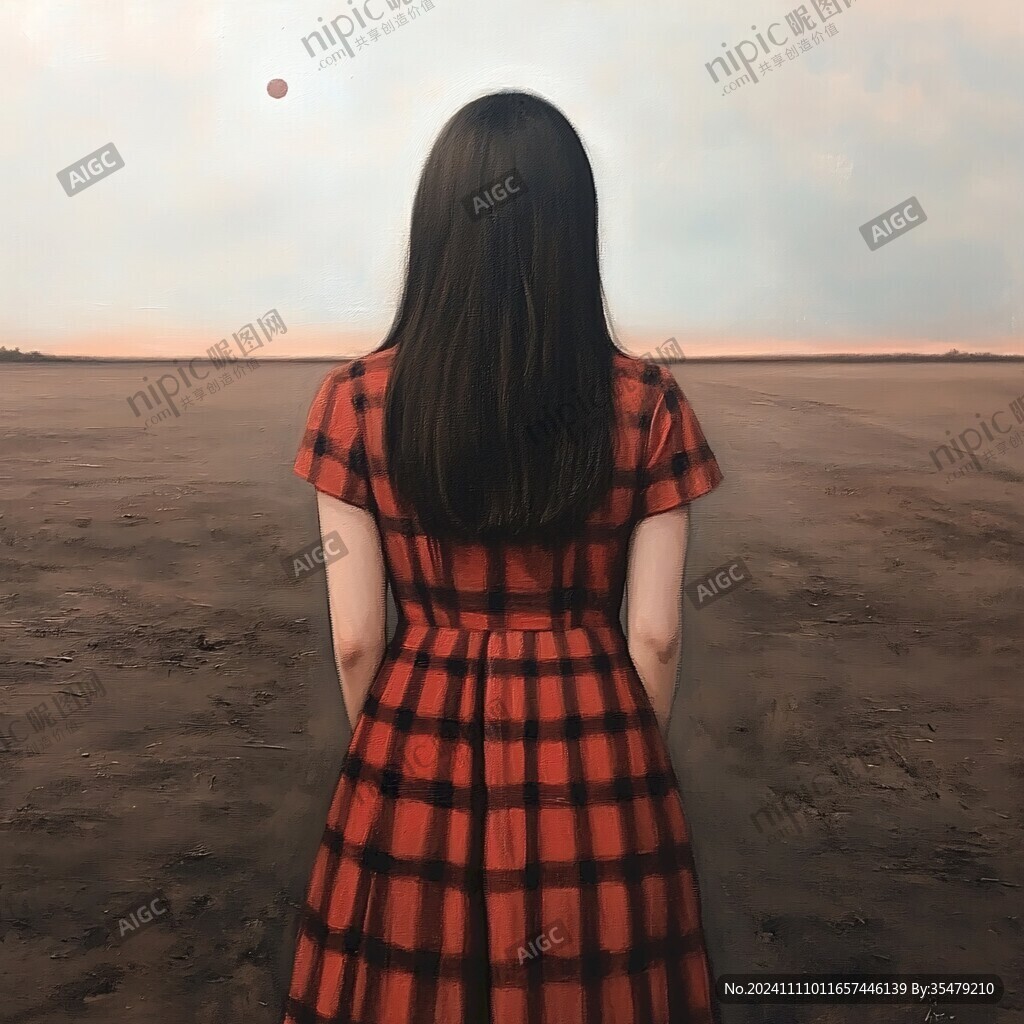 红裙背影