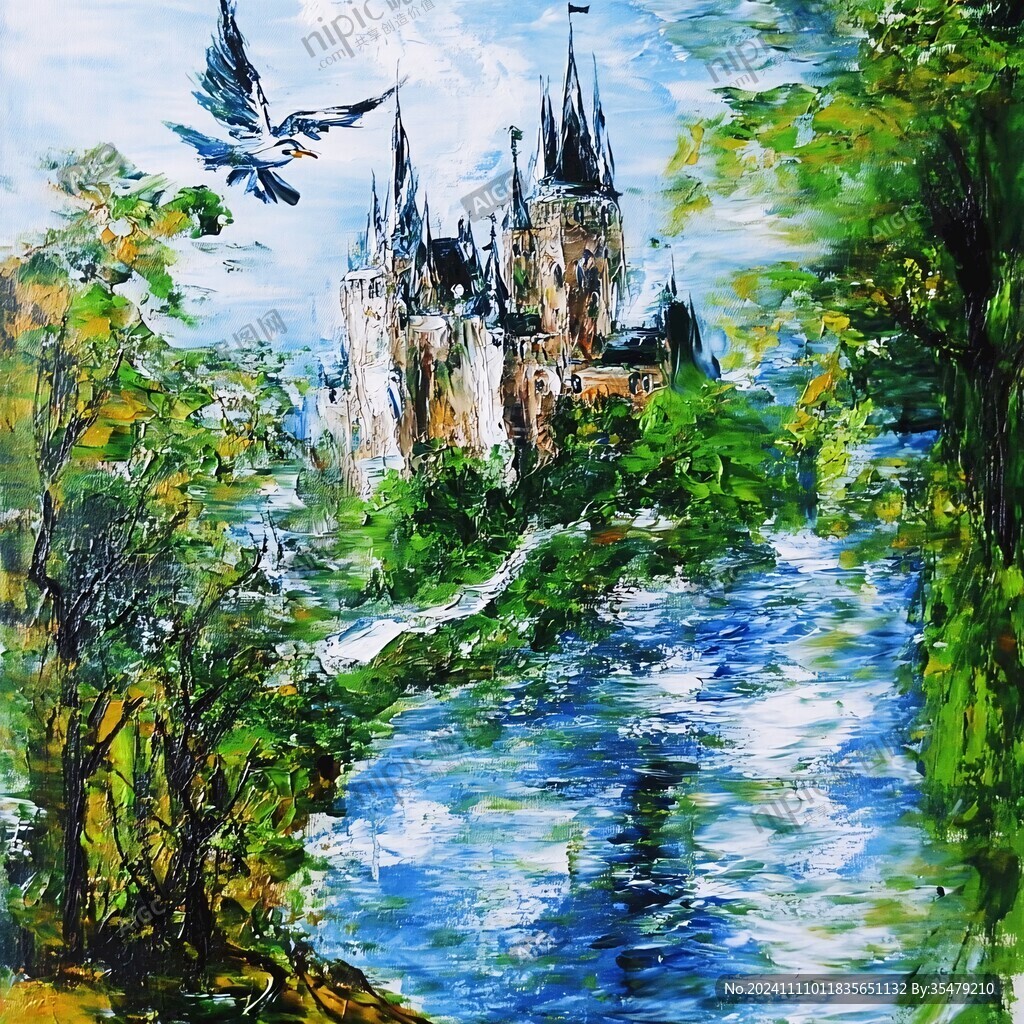 城堡油画