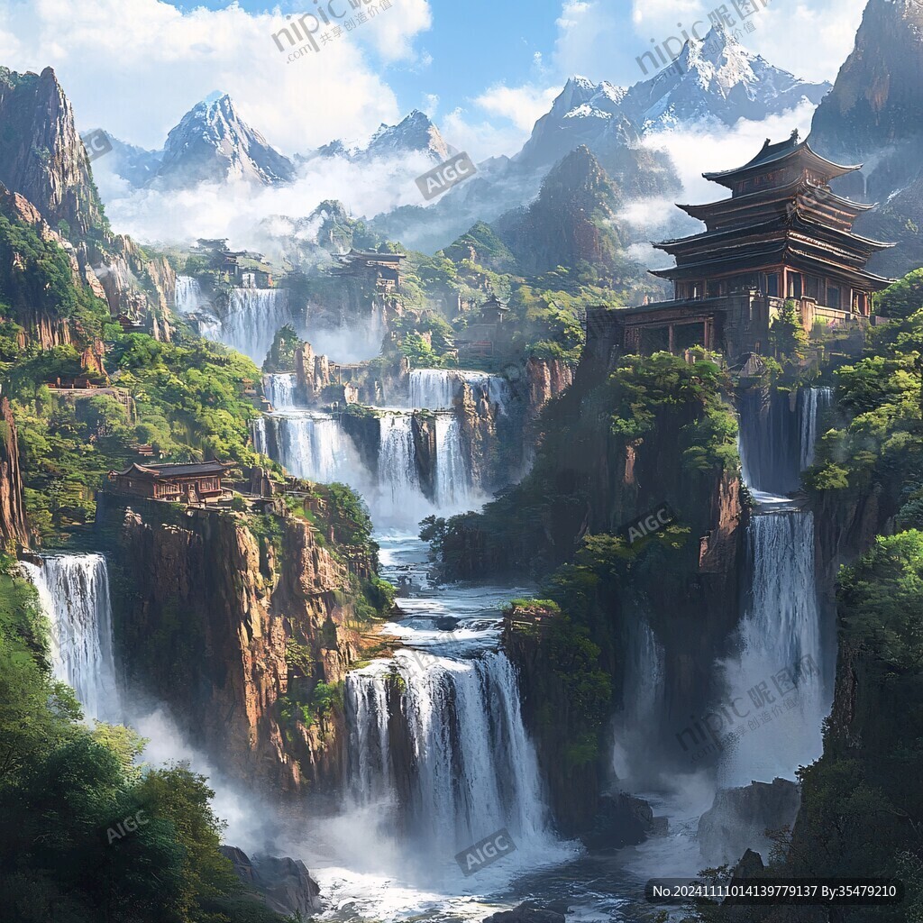古风山水场景