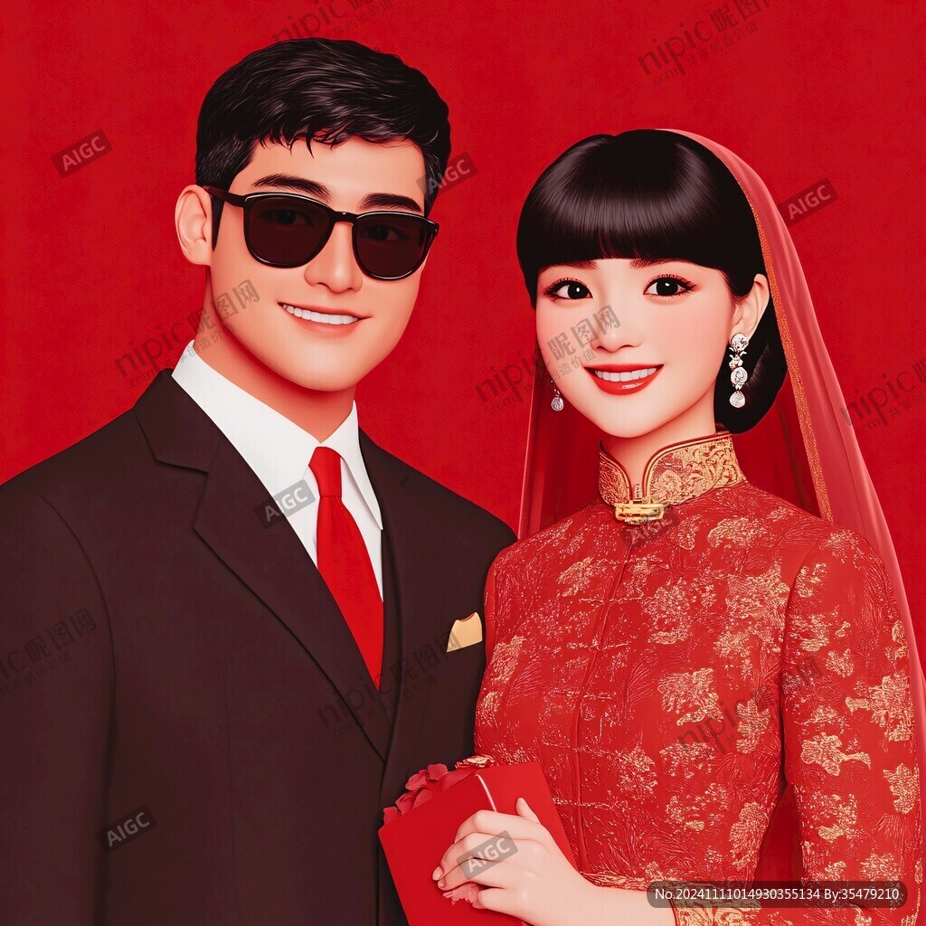 结婚证件照换装模板