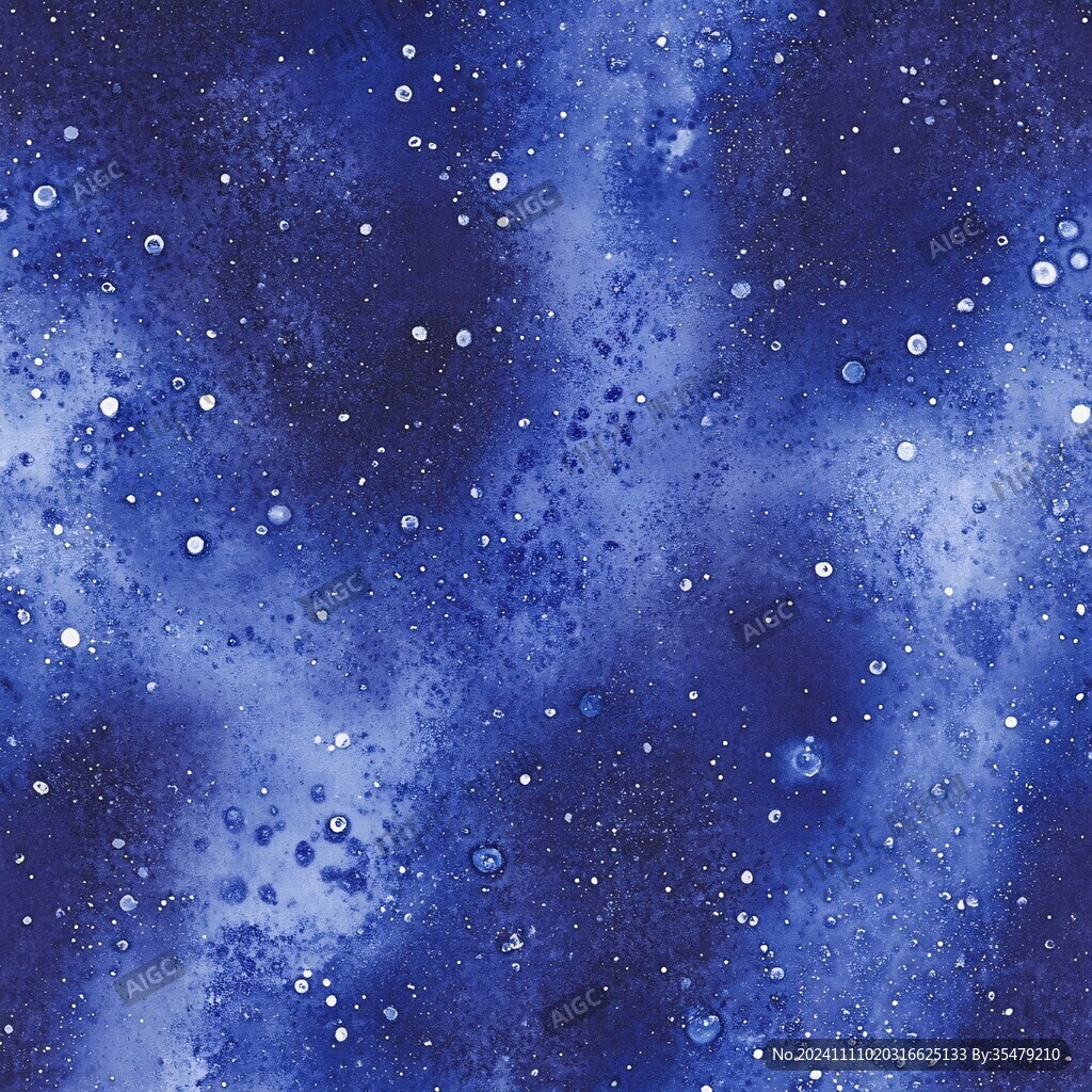 蓝色星空印花