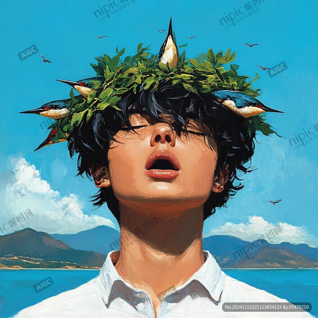 男生头像插画