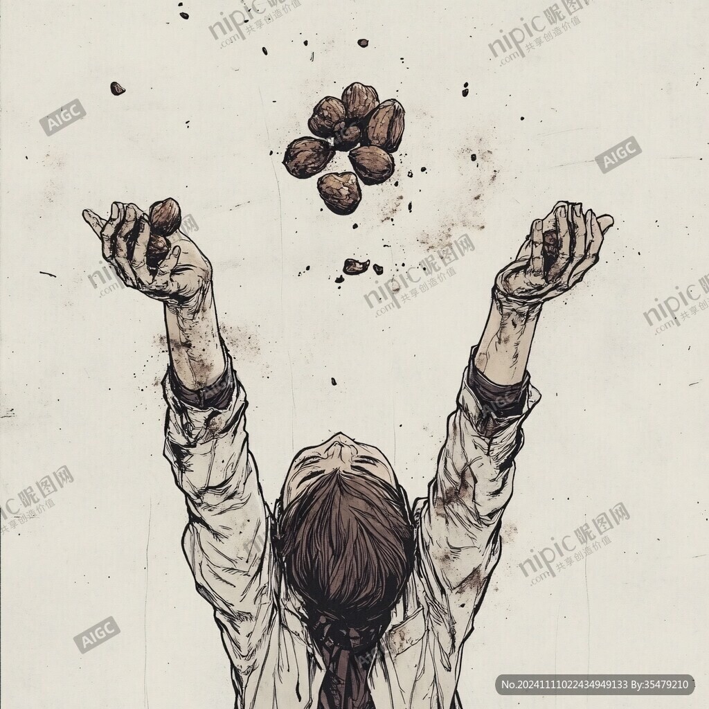 插画落花生