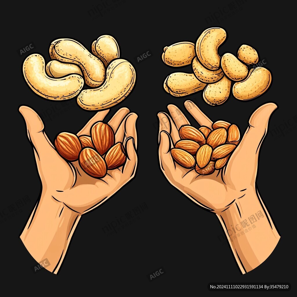 腰果仁插画