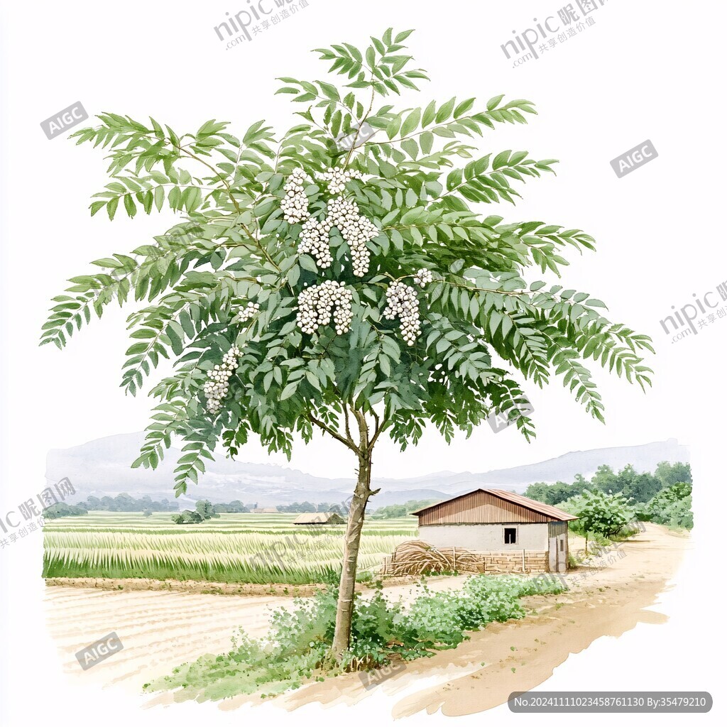 女贞子插画