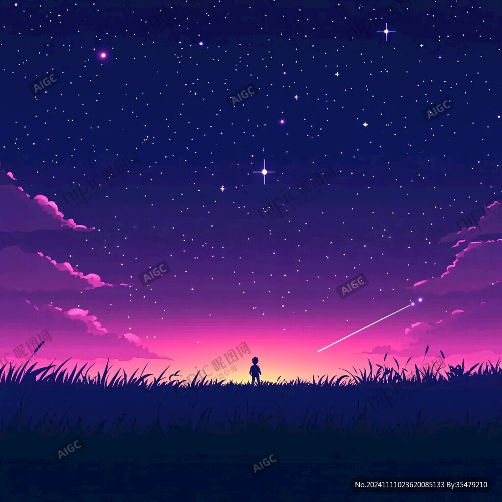 野外星空插画