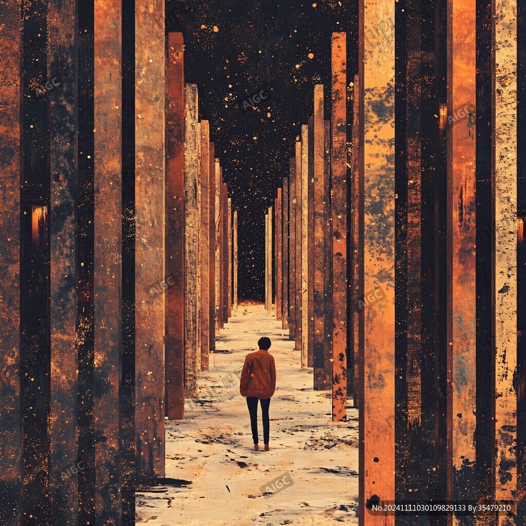 孤独感插画