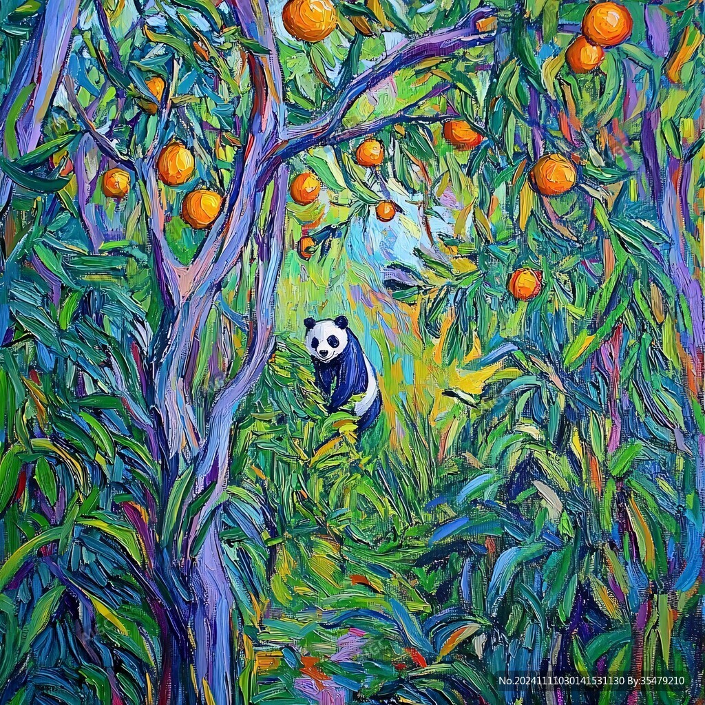 大熊猫油画
