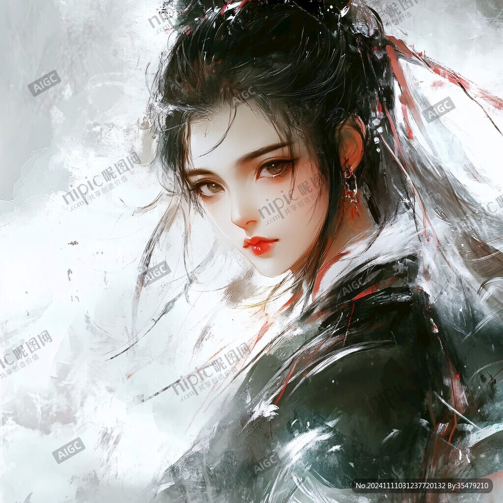 古风美女头像插画封面