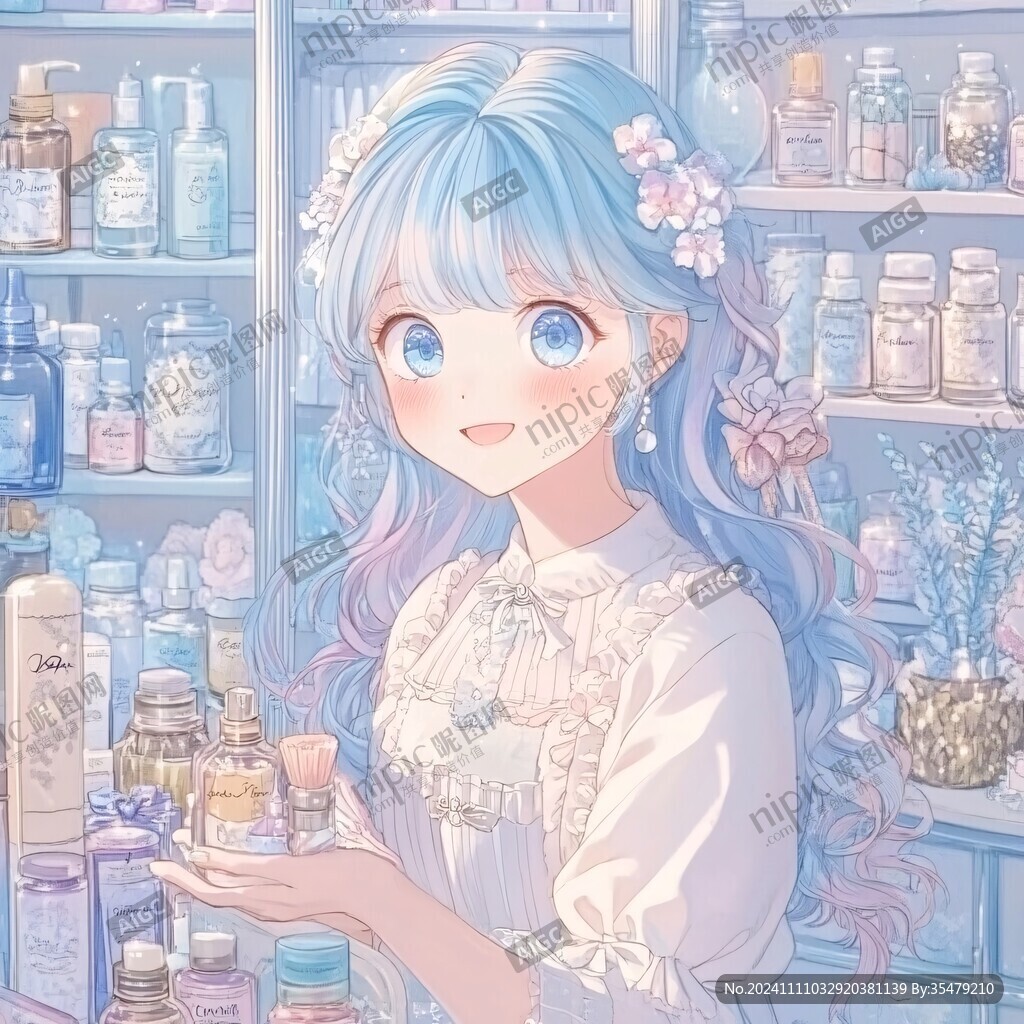 梦幻唯美蓝色系少女