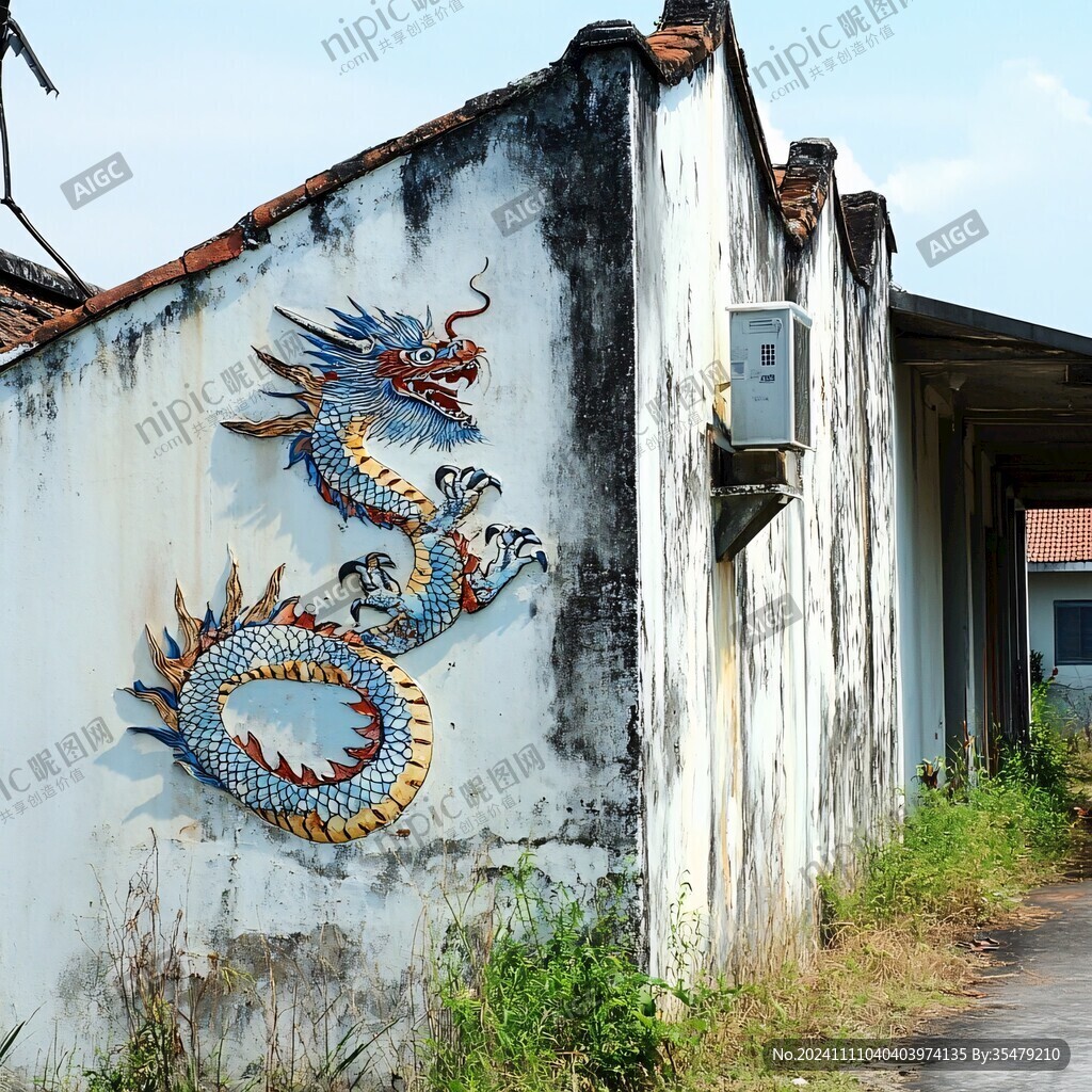 龙抄手壁画