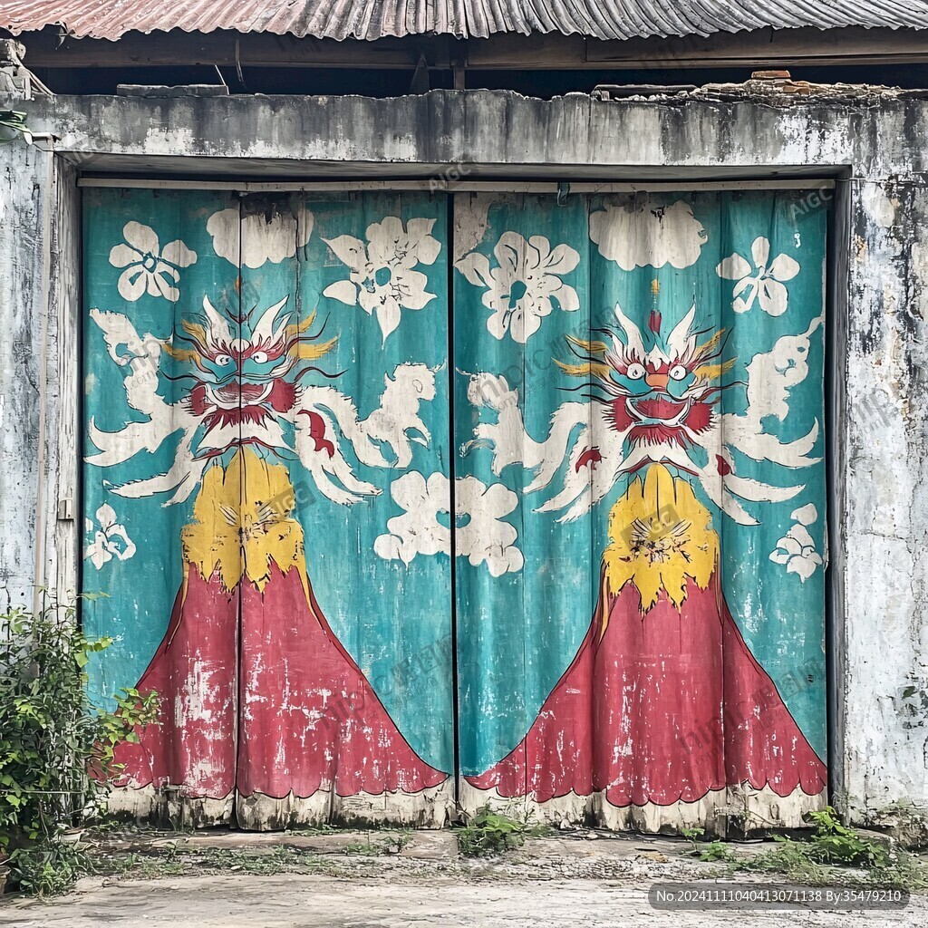 彩绘门