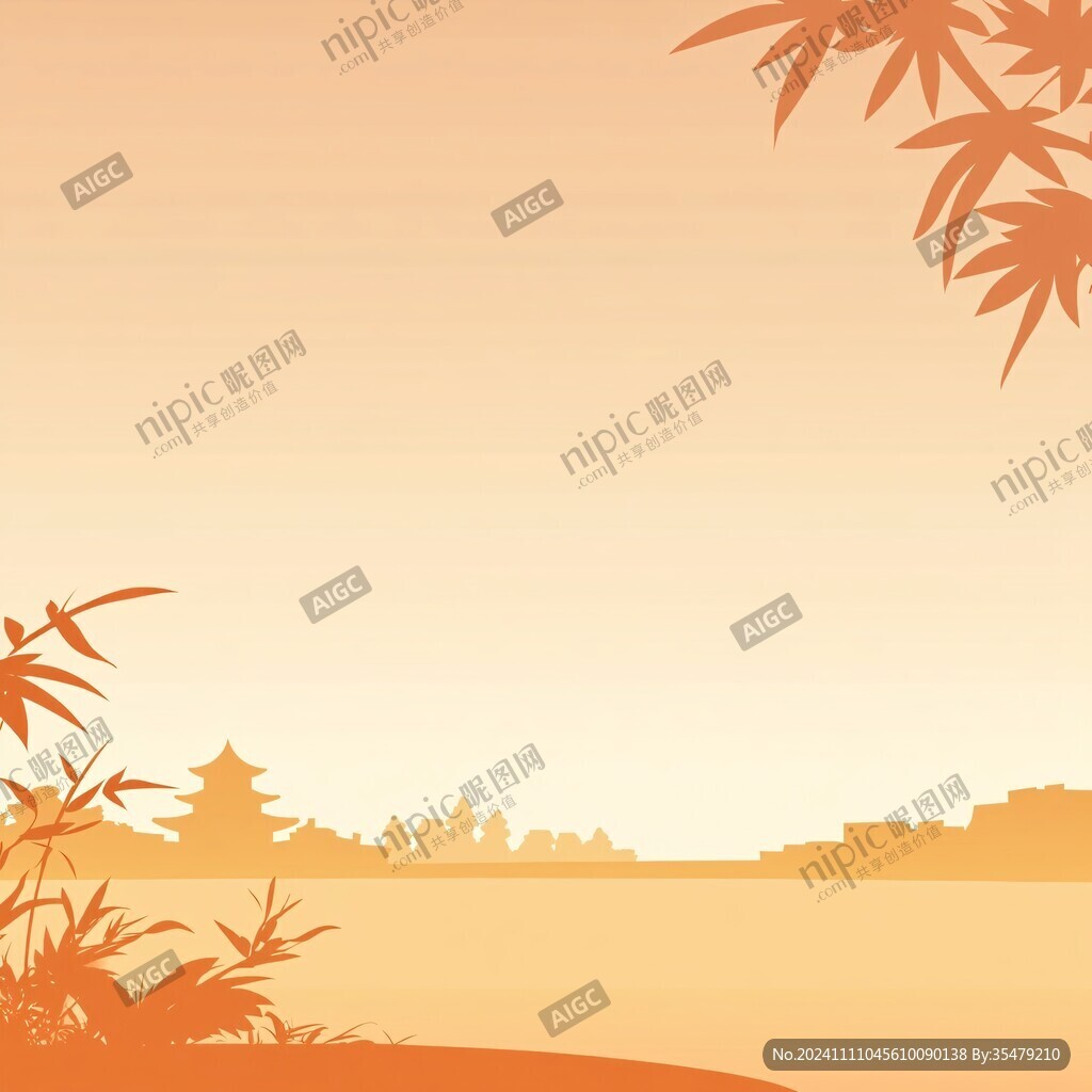 竹子背景山水