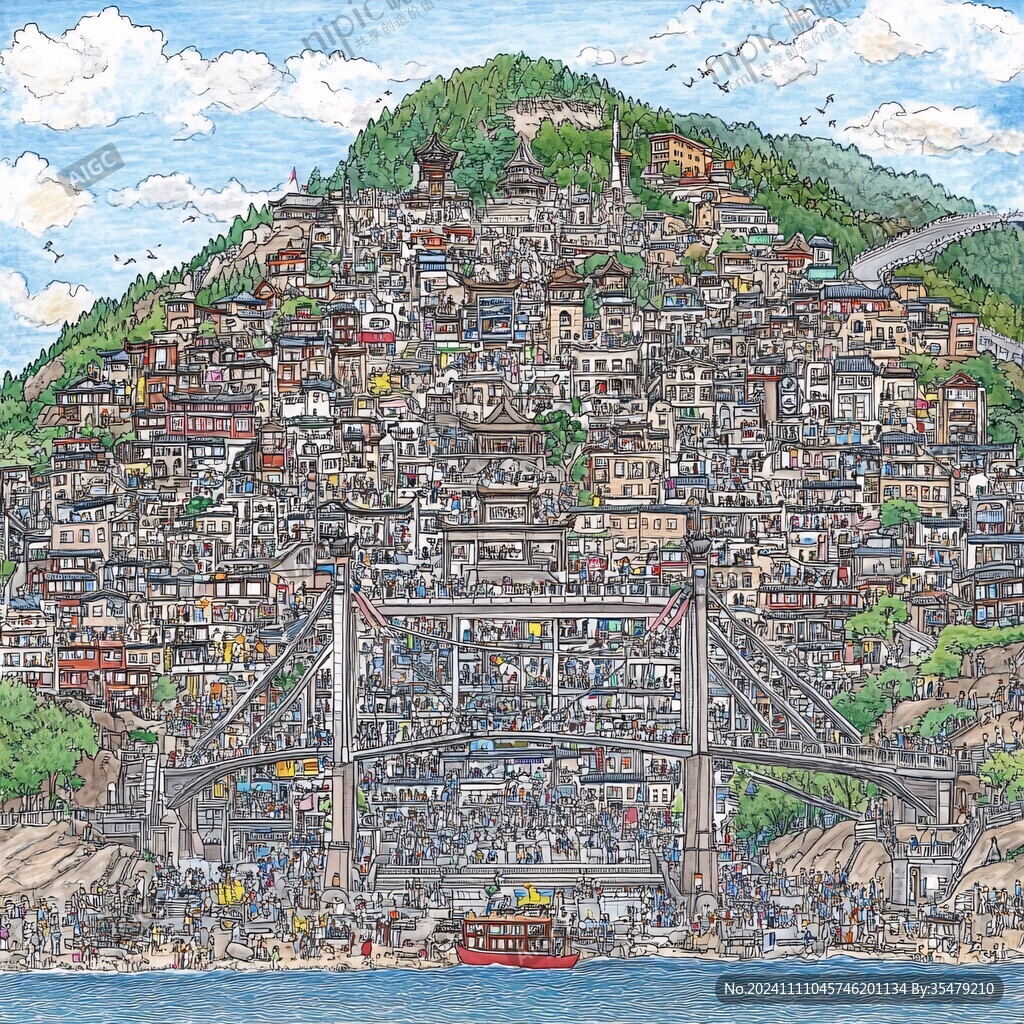 釜山插画