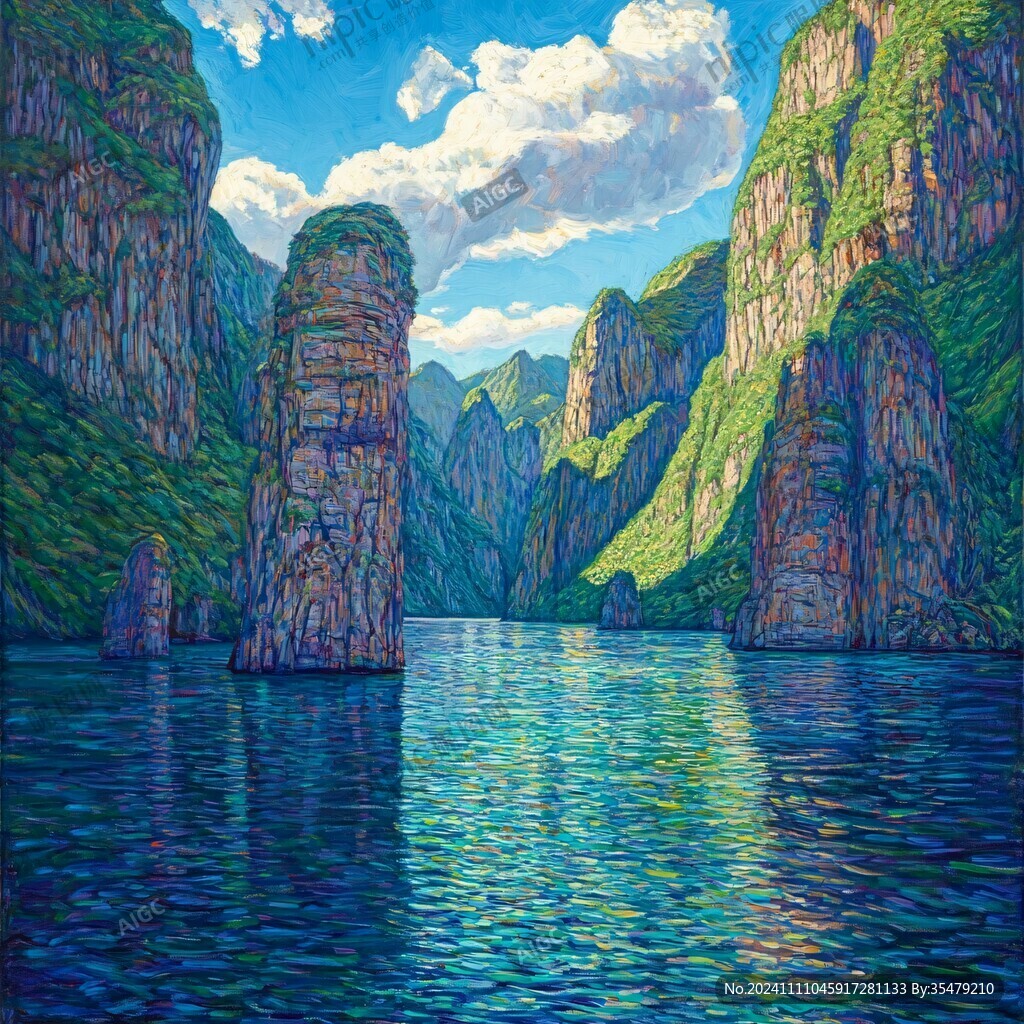 瞿塘峡插画