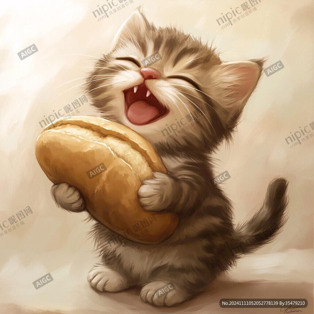 馋嘴猫插画
