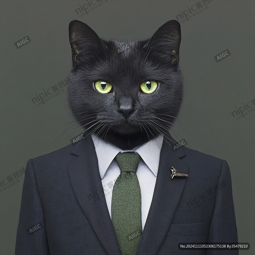 猫穿风格西装