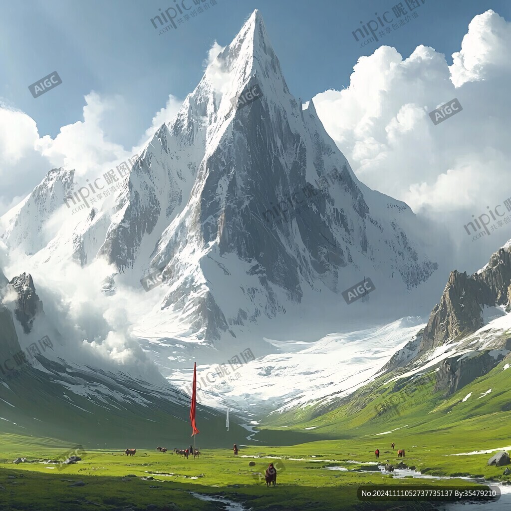 插画图山插画