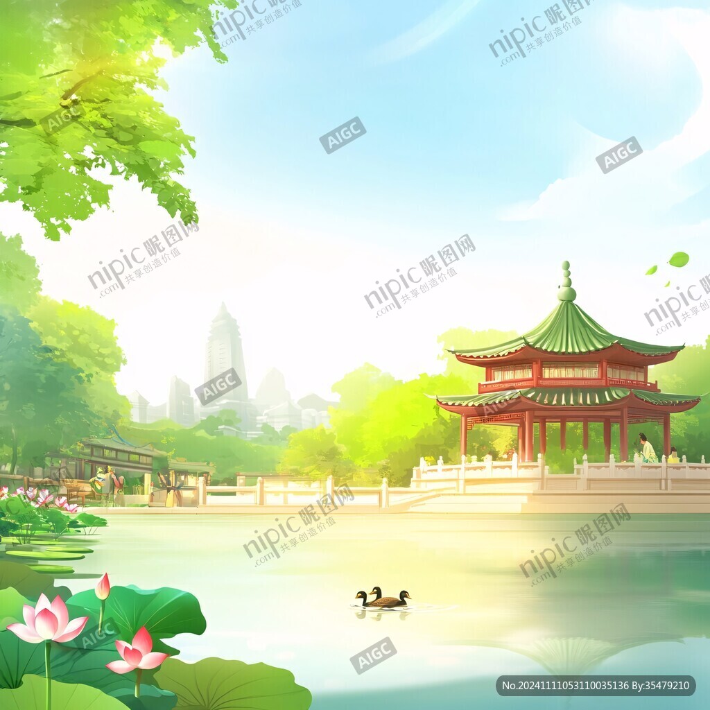 大明湖插画