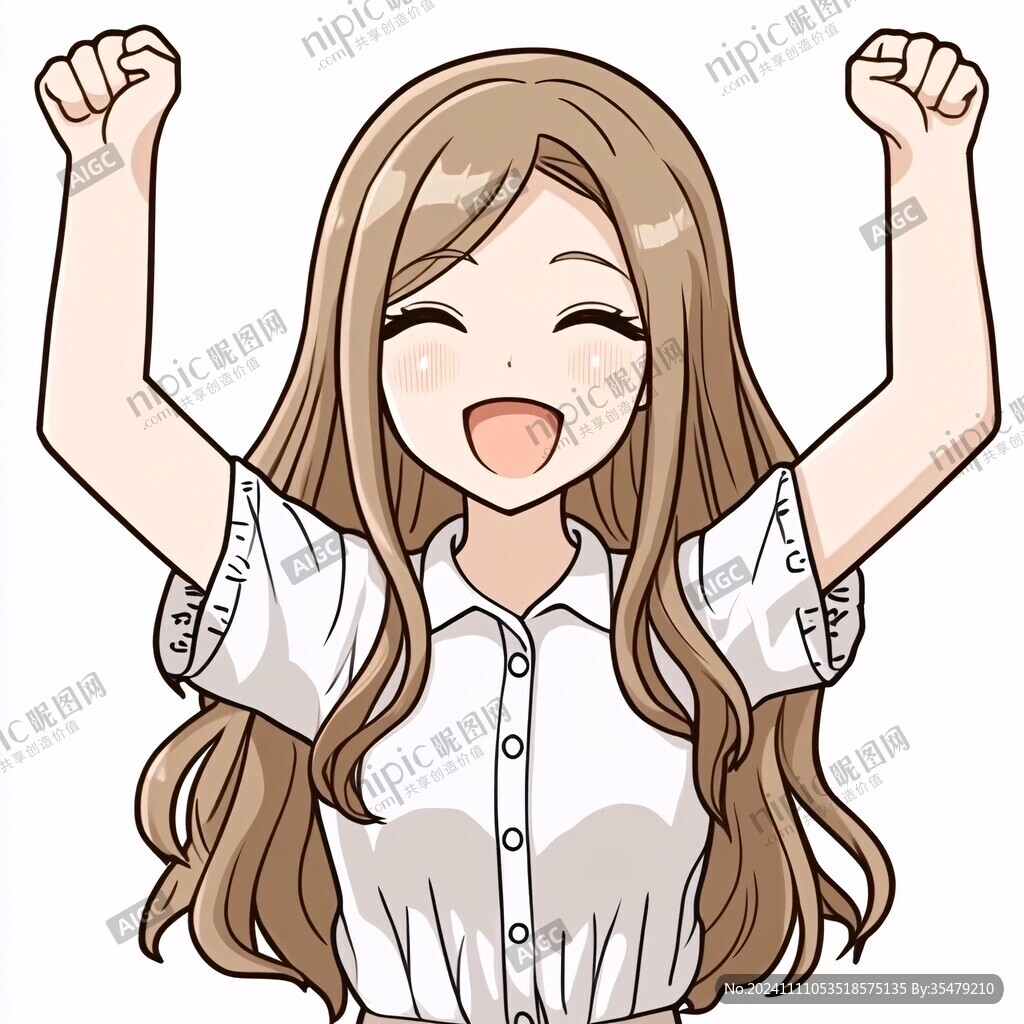 卡通点赞女孩