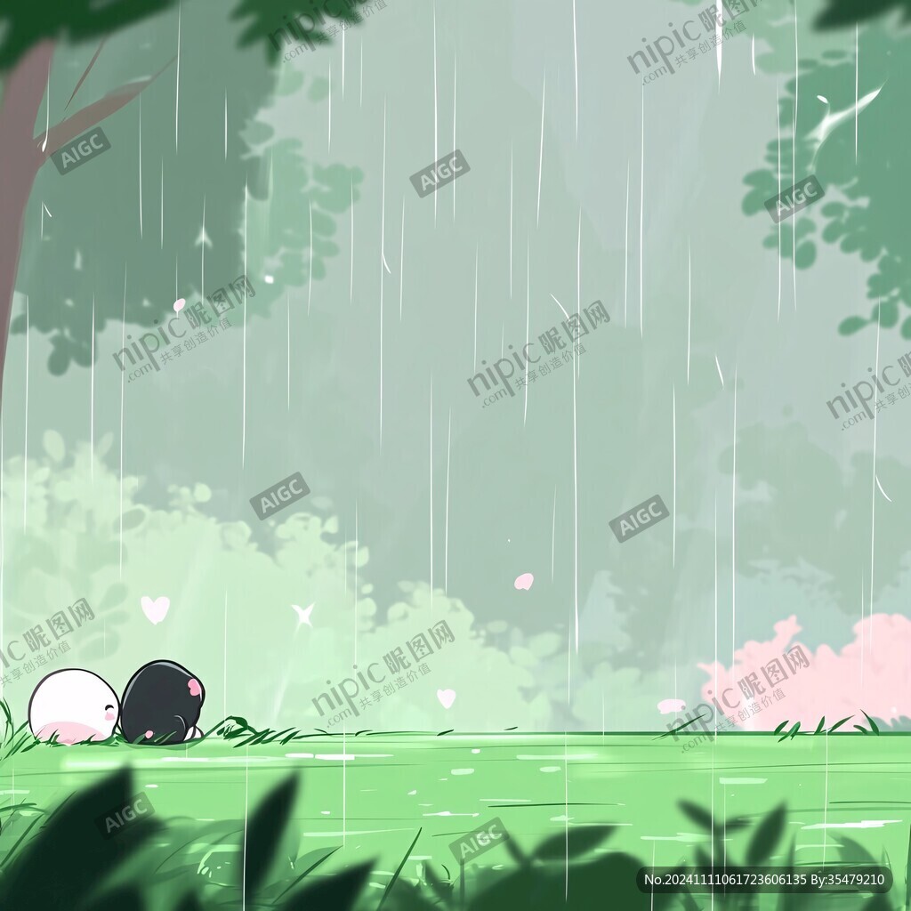 雨天插画