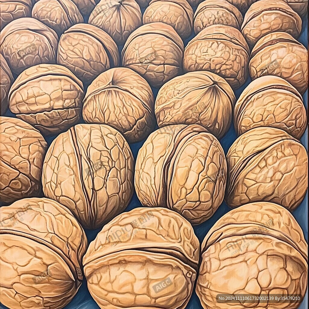 手绘核桃图