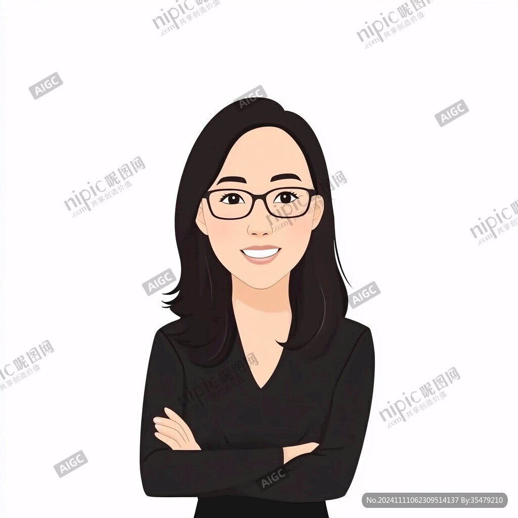 女讲师教师插画