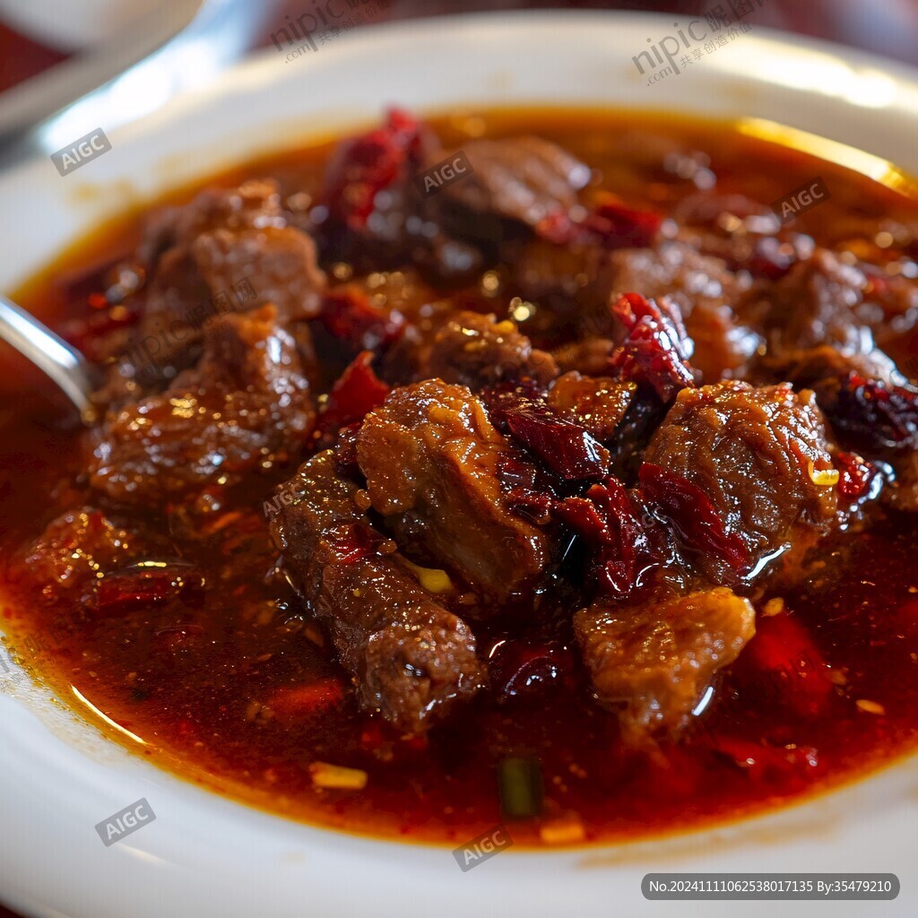 红油浸牛肉