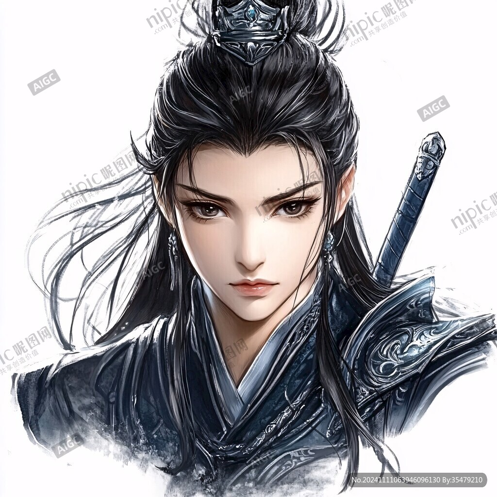 古代帅气大侠端面头像