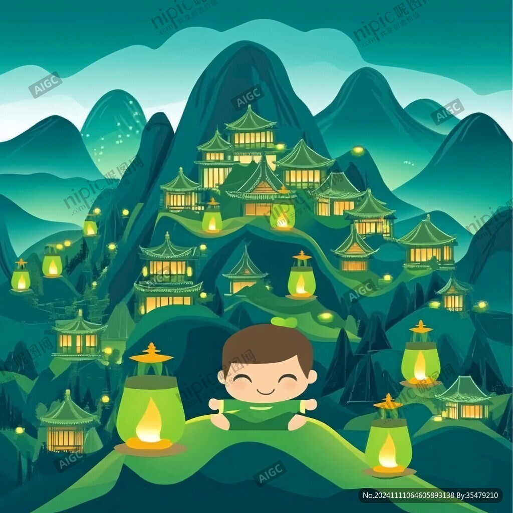 景区海报插画
