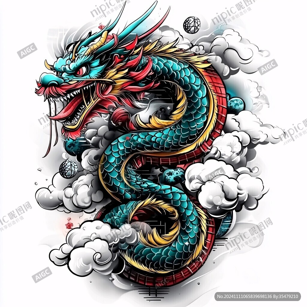 手绘精细高端龙图案