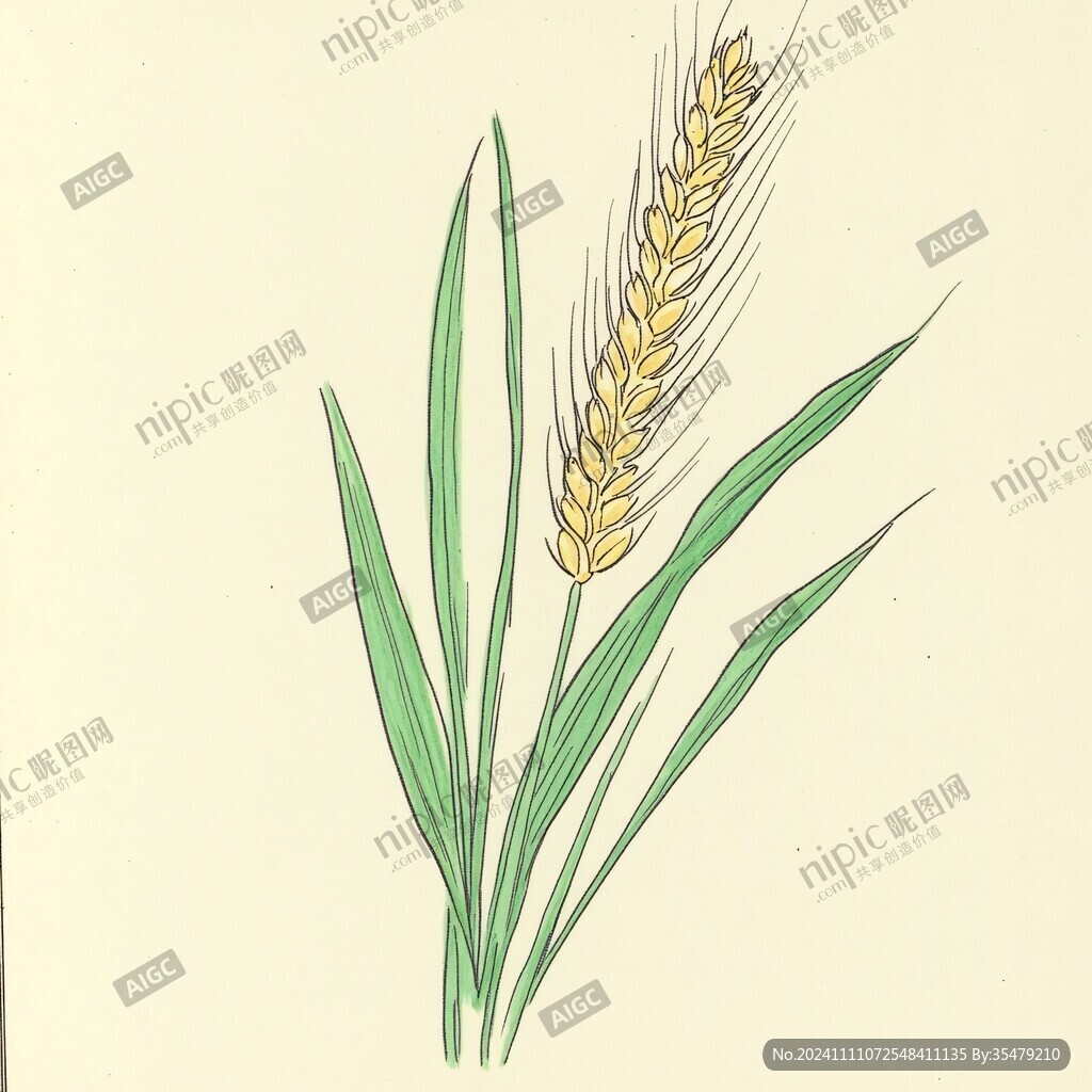 手绘莜麦插画