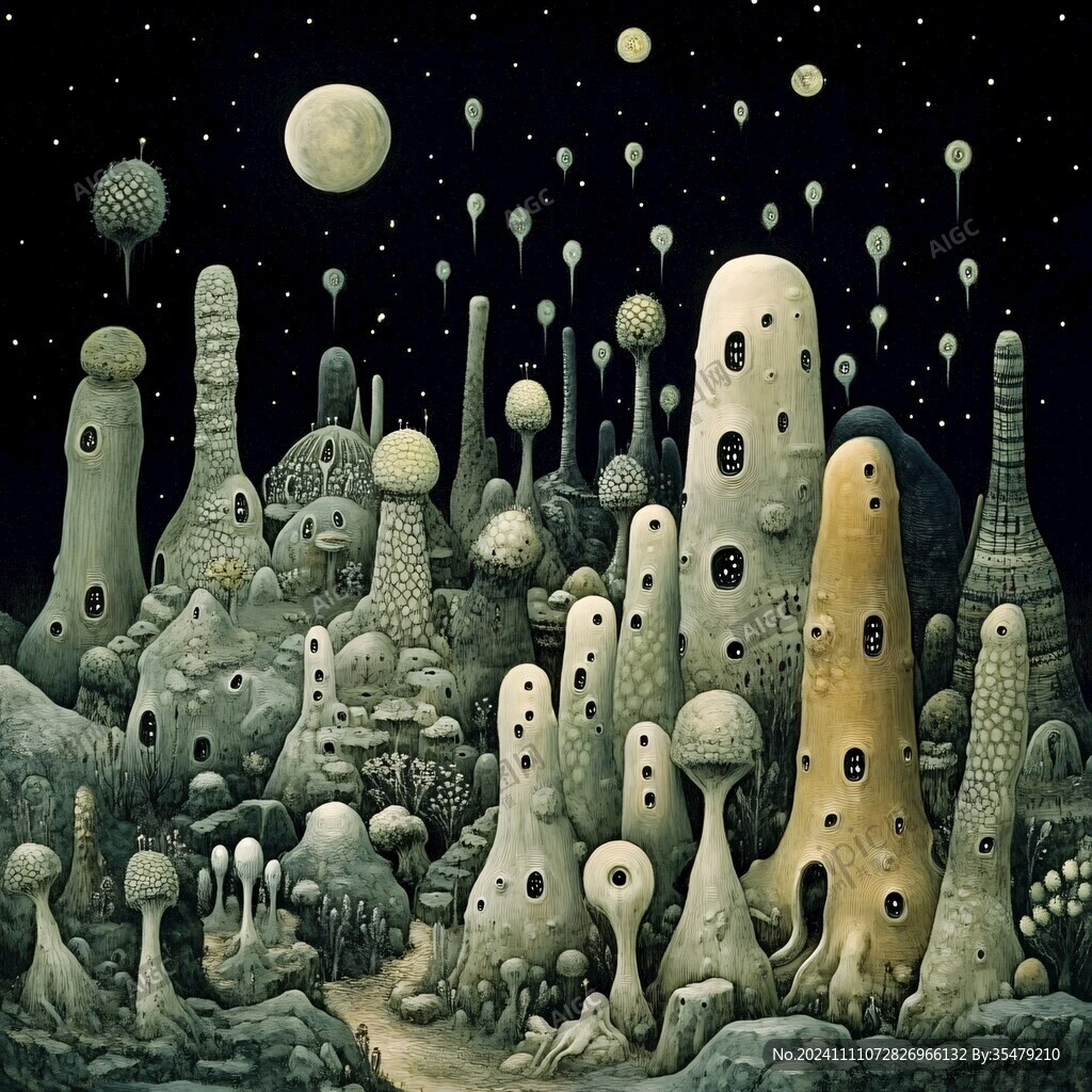 外星球幻想场景插画