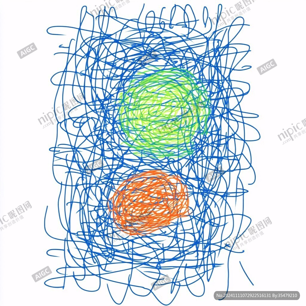 杂乱抽象线条画