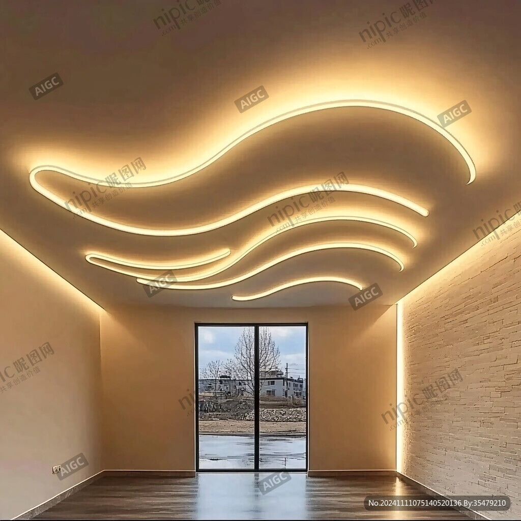 波浪渐变弧形吊顶