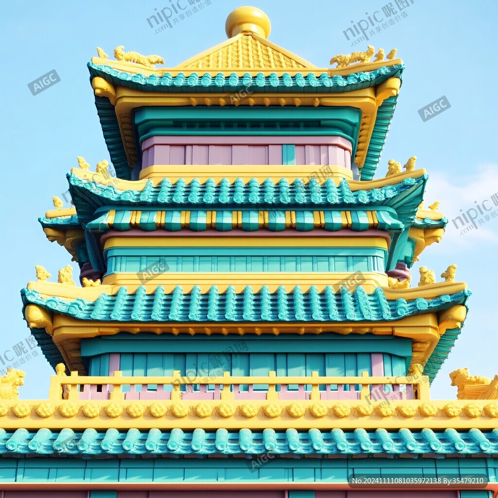 琉璃瓦建筑皇宫建筑