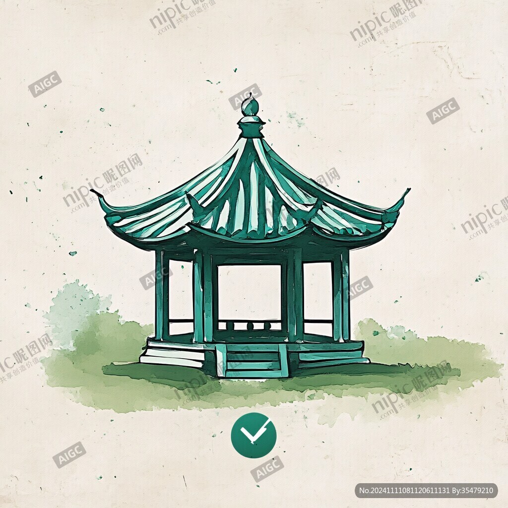 爱晚亭城市插画素材