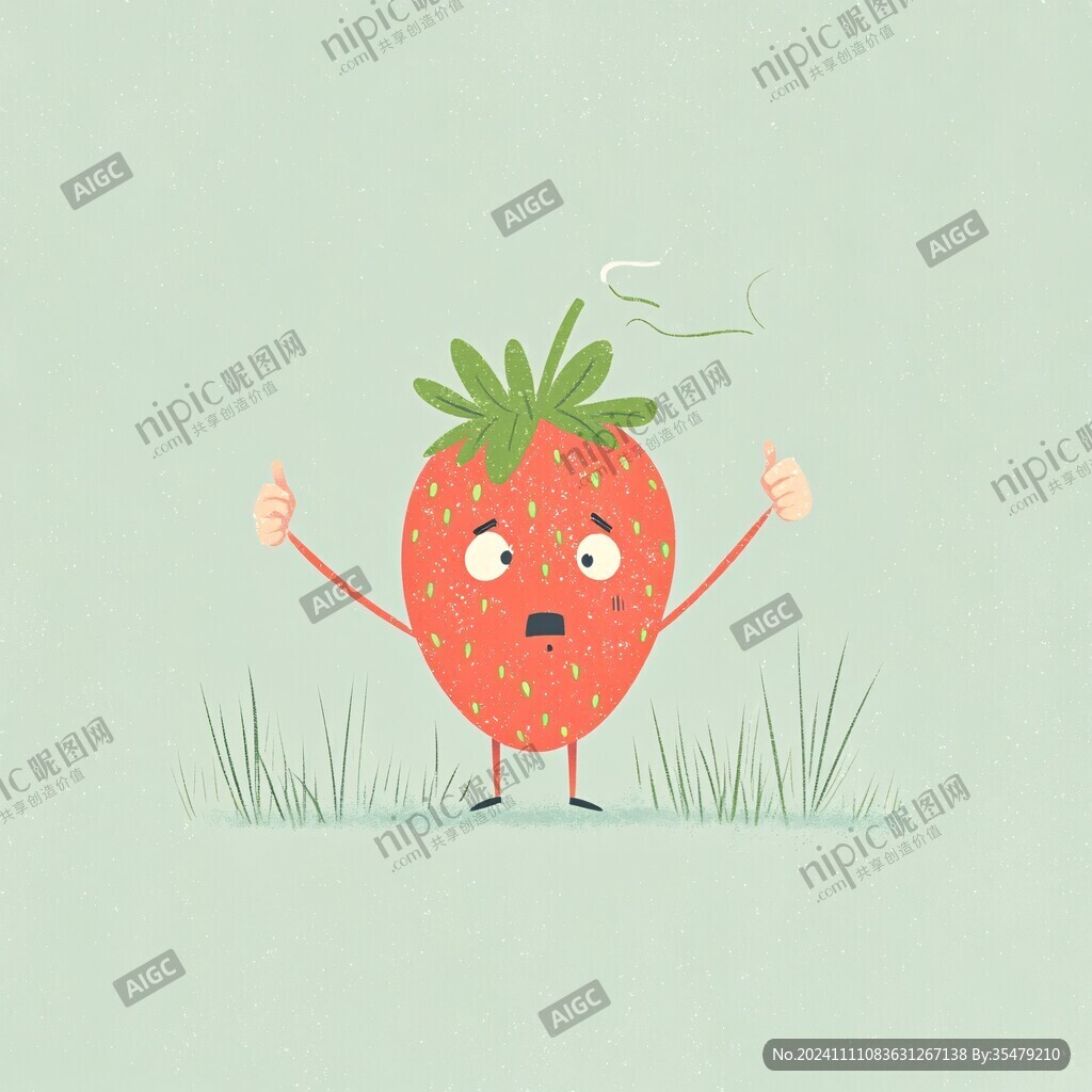 草莓本本插画