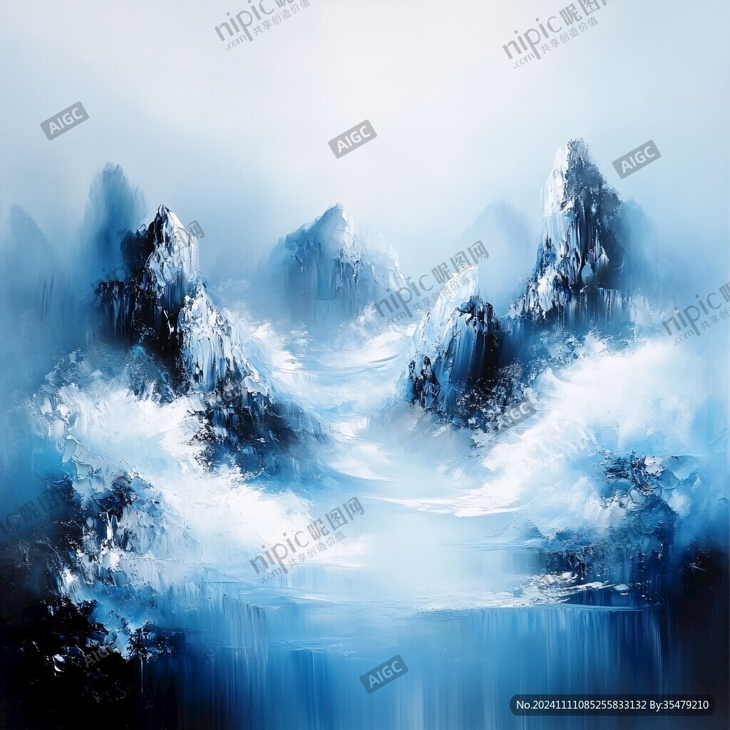 蓝色梦幻山水风情