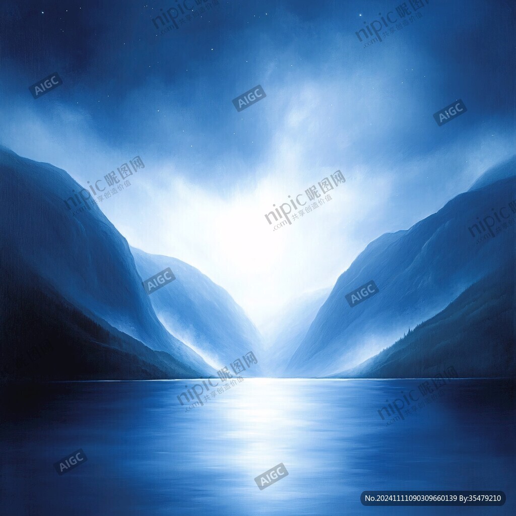 蓝色兰色湖蓝梦幻效果