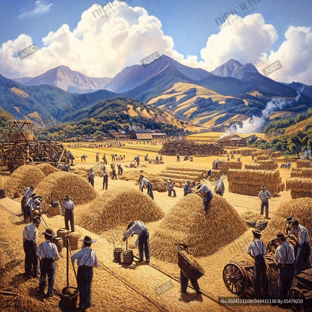 丰收劳动场景