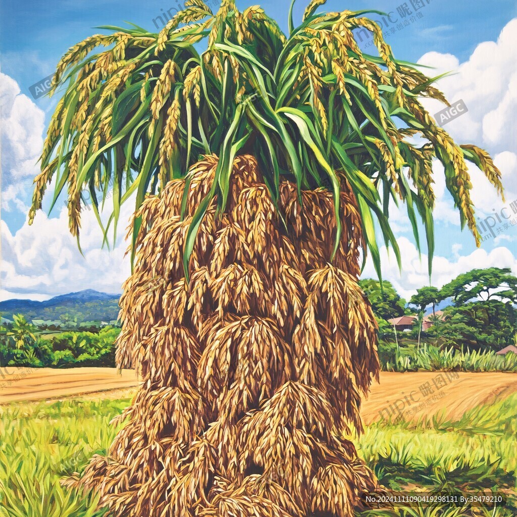 油画水稻