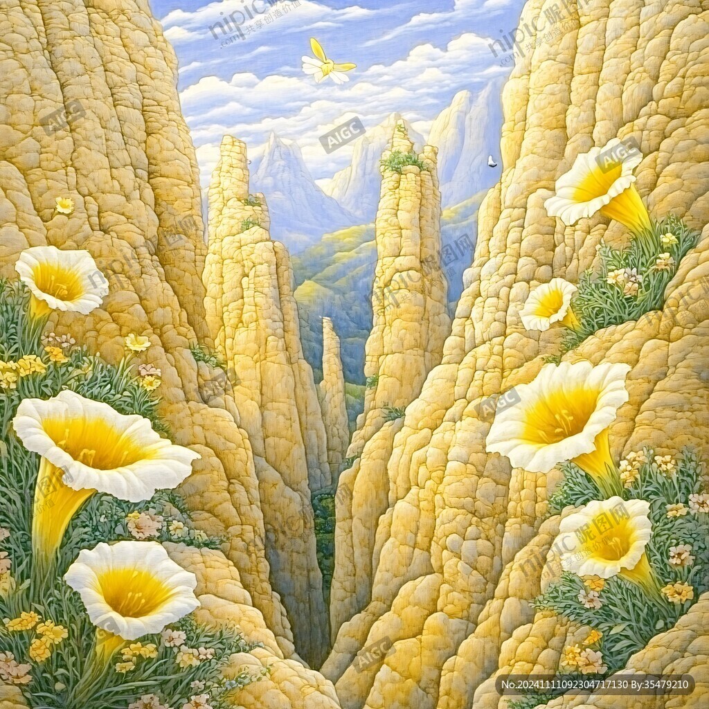 工笔画金碧山水