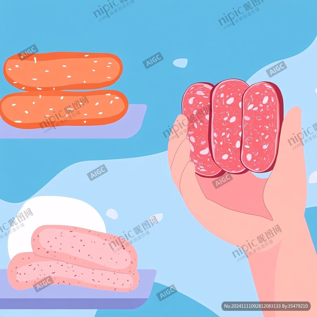 肉肠插画