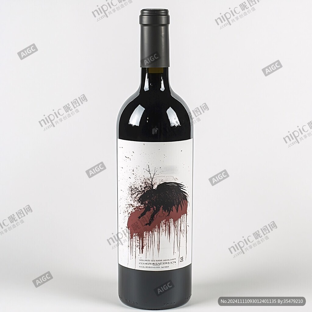 勃垦第酒红水墨质感