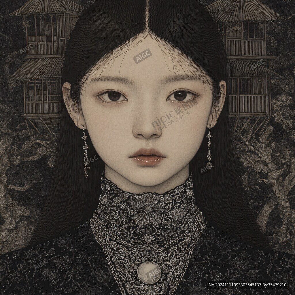 高级感女插画