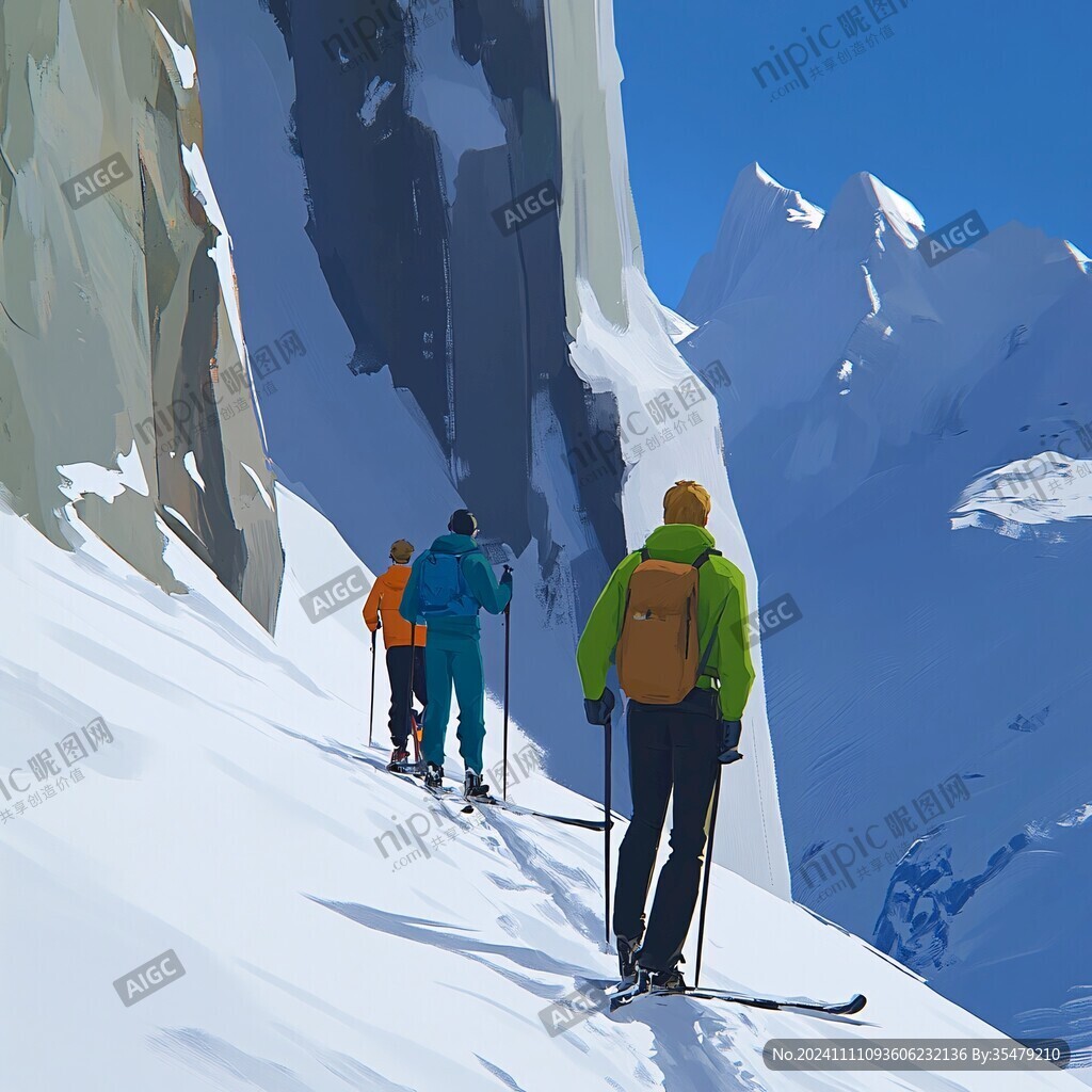 登山插画